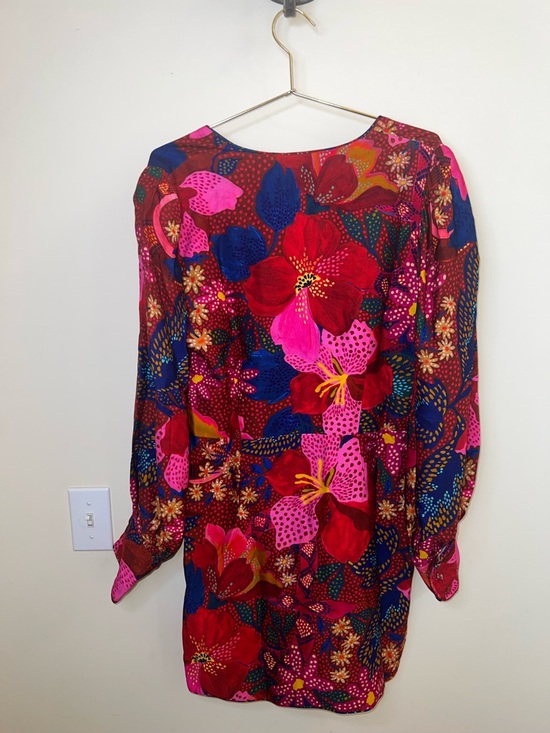 Farm Rio Snake Garden Red Floral Mini Dress NWT Large Tropical Boho - Picture 4 of 16